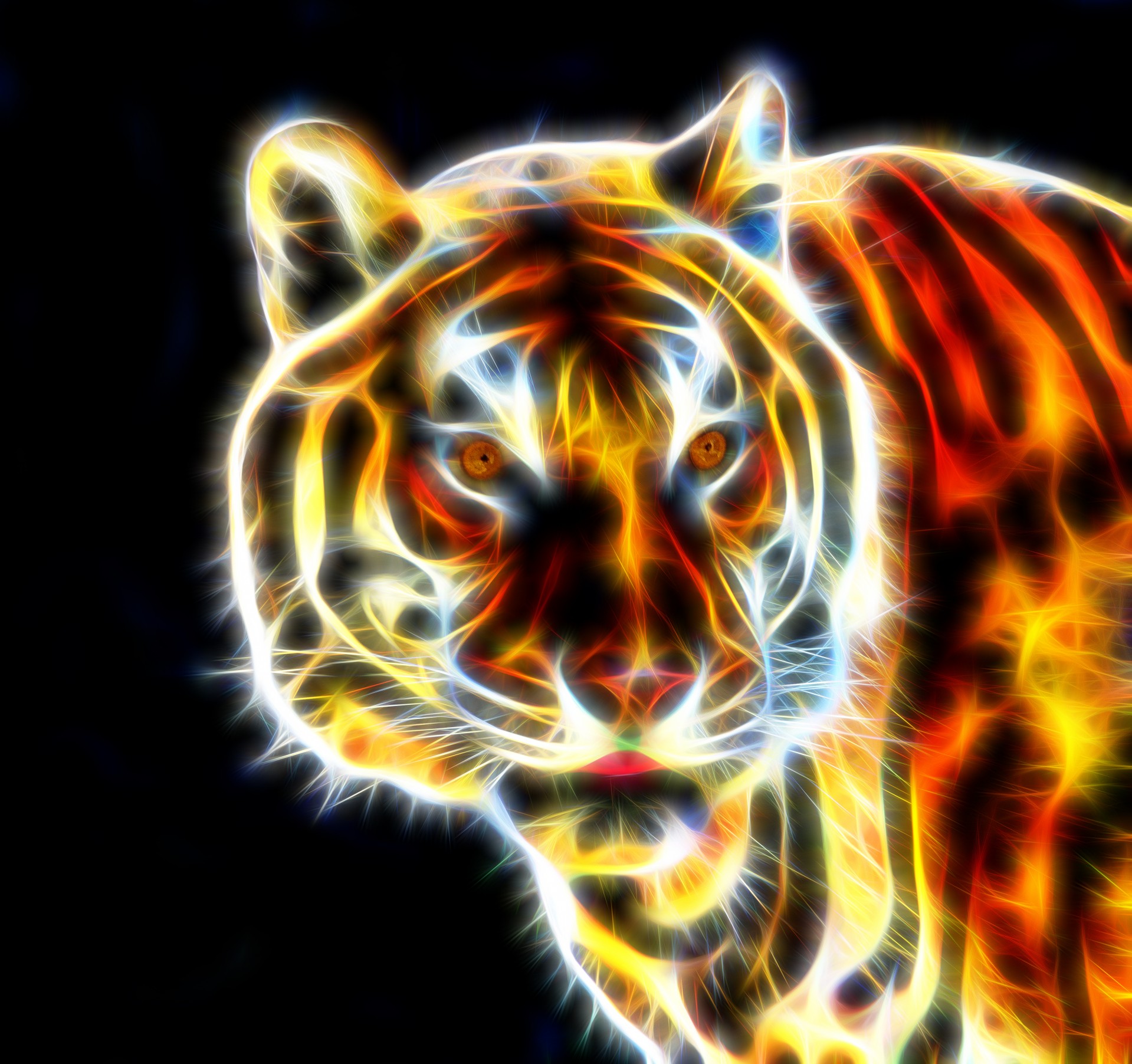 Cool neon tiger art